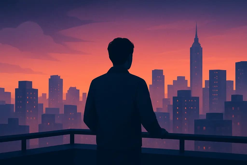 Dream illustration: Rooftop with City View