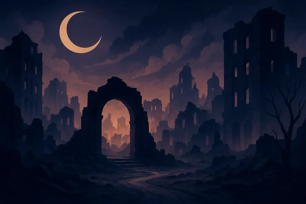 Dream illustration: Ruined or abandoned city