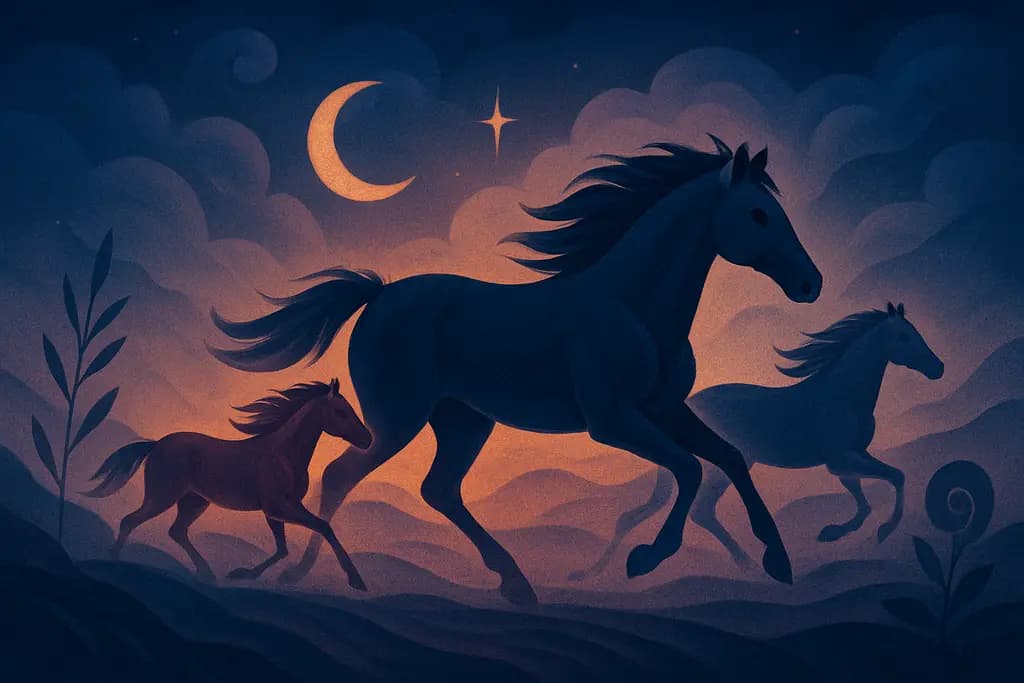 Dream illustration: Running Horses