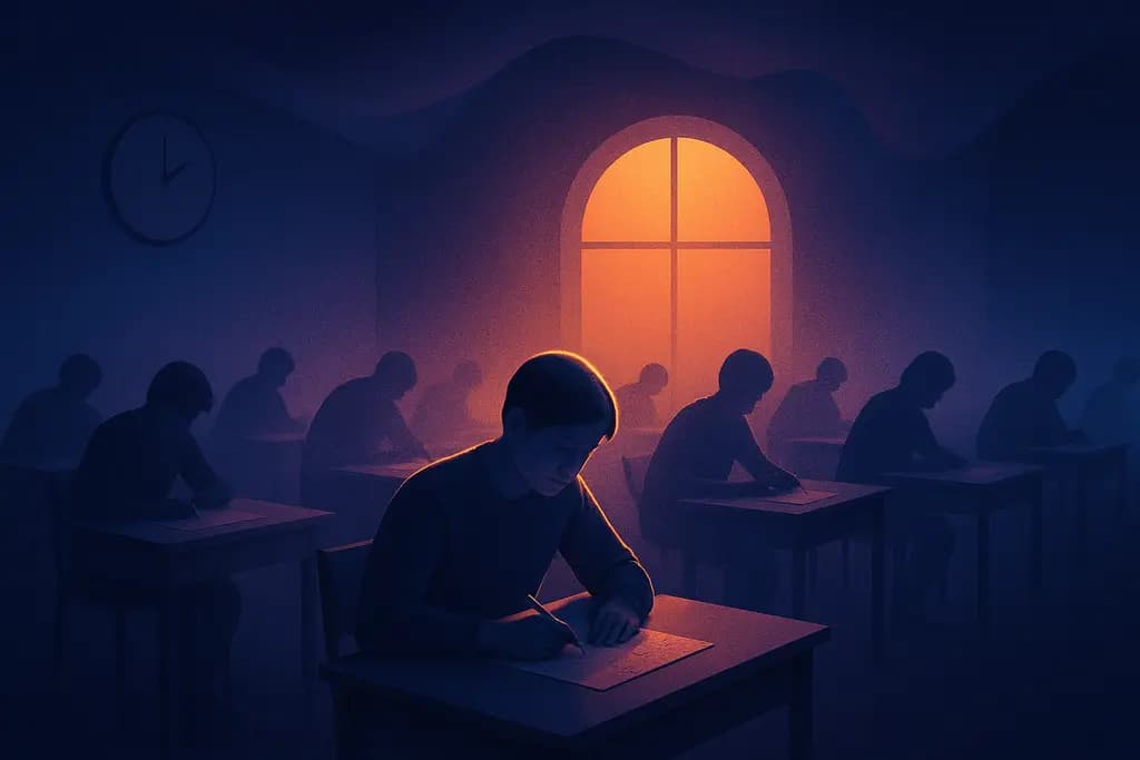 Dream illustration: School exam hall