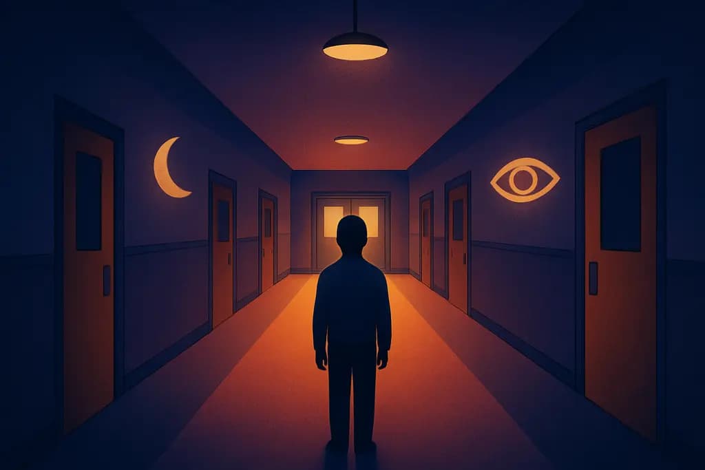 Dream illustration: School Hallway