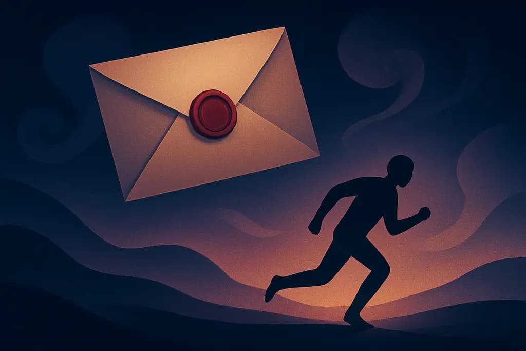 Dream illustration: sealed envelope chasing me dream