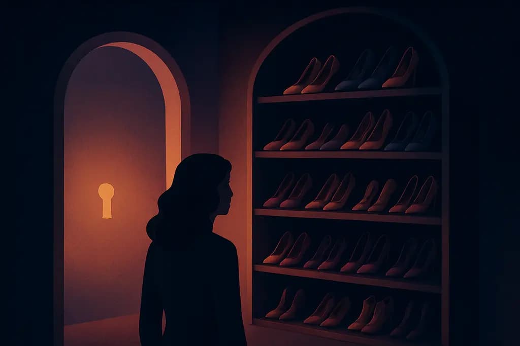 Dream illustration: Secret room full of shoes