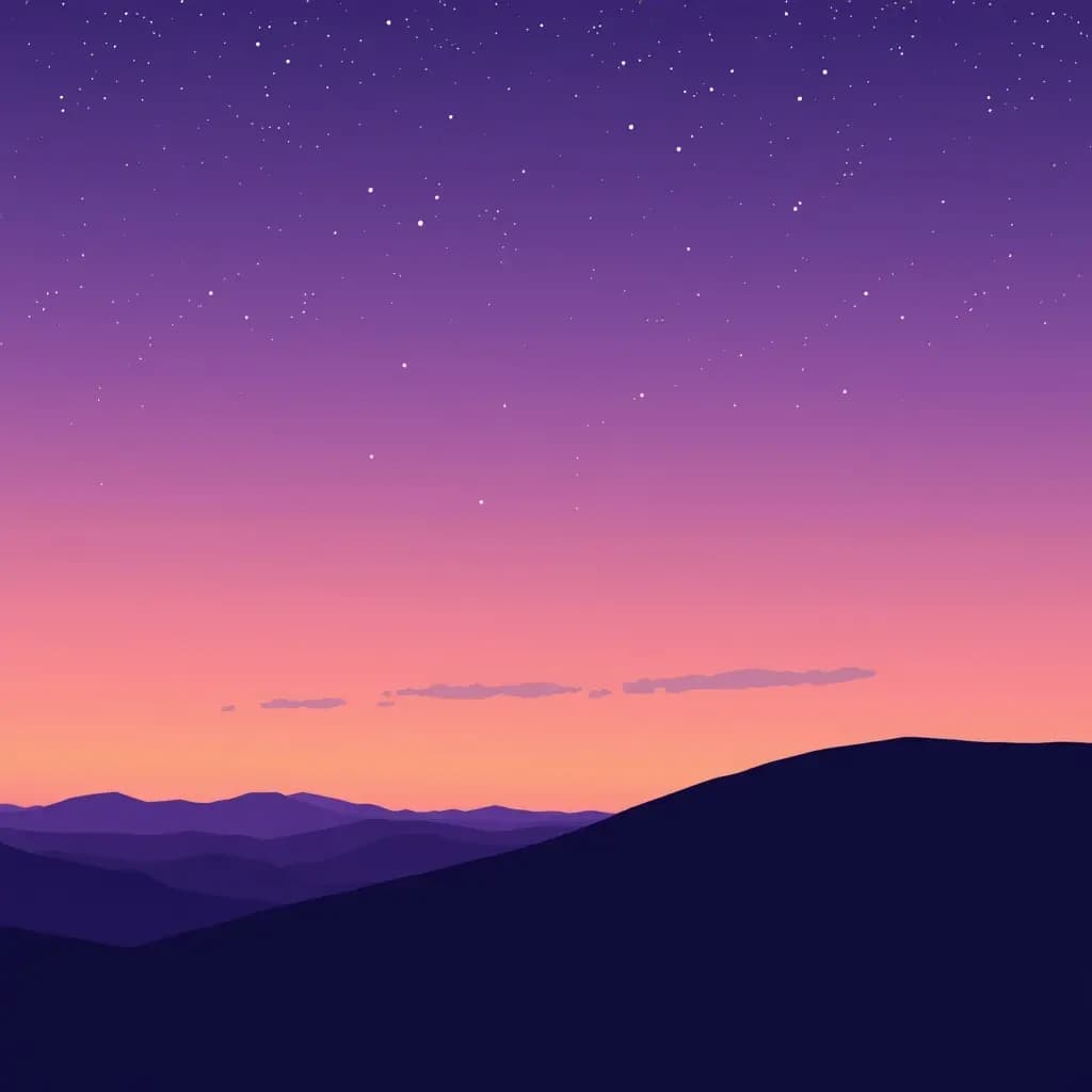 Dream illustration: Seeing a bright purple sky