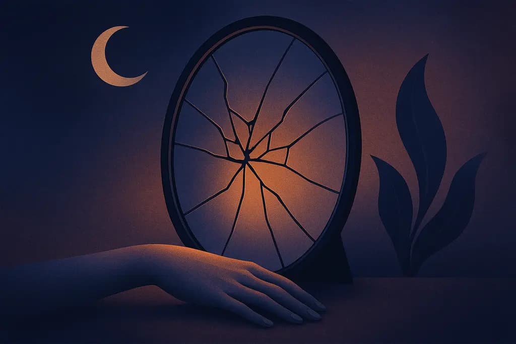 Dream illustration: Seeing a broken mirror