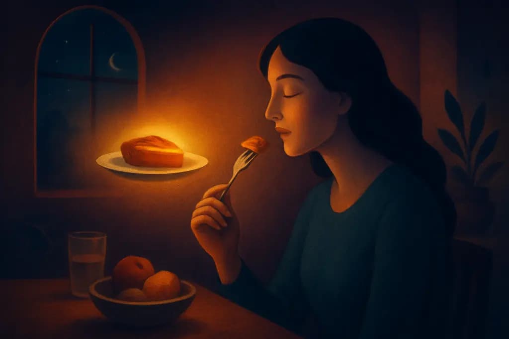 Dream illustration: seeing food that tastes like vivid memories in the house