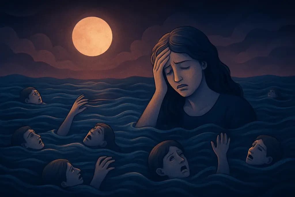 Dream illustration: seeing many people drown in my dream
