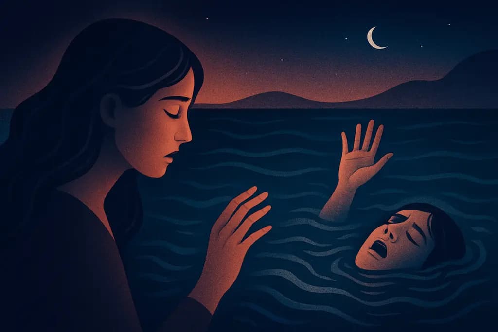 Dream illustration: seeing someone else drown in water