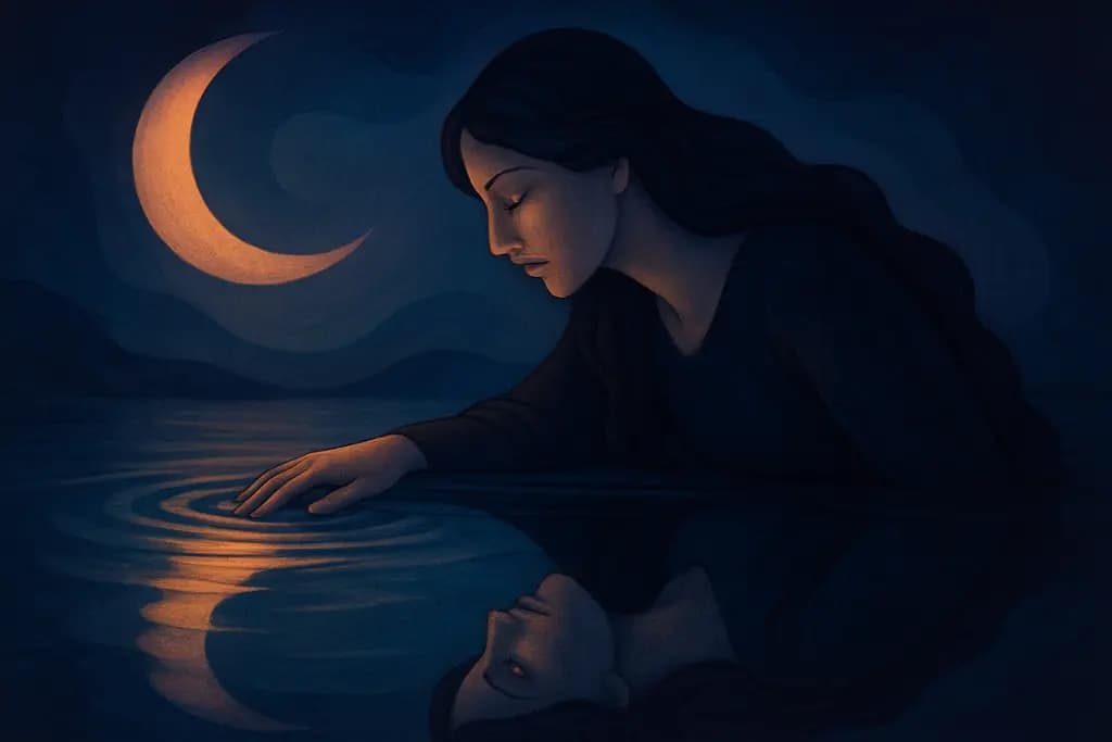 Dream illustration: seeing your double in water dream