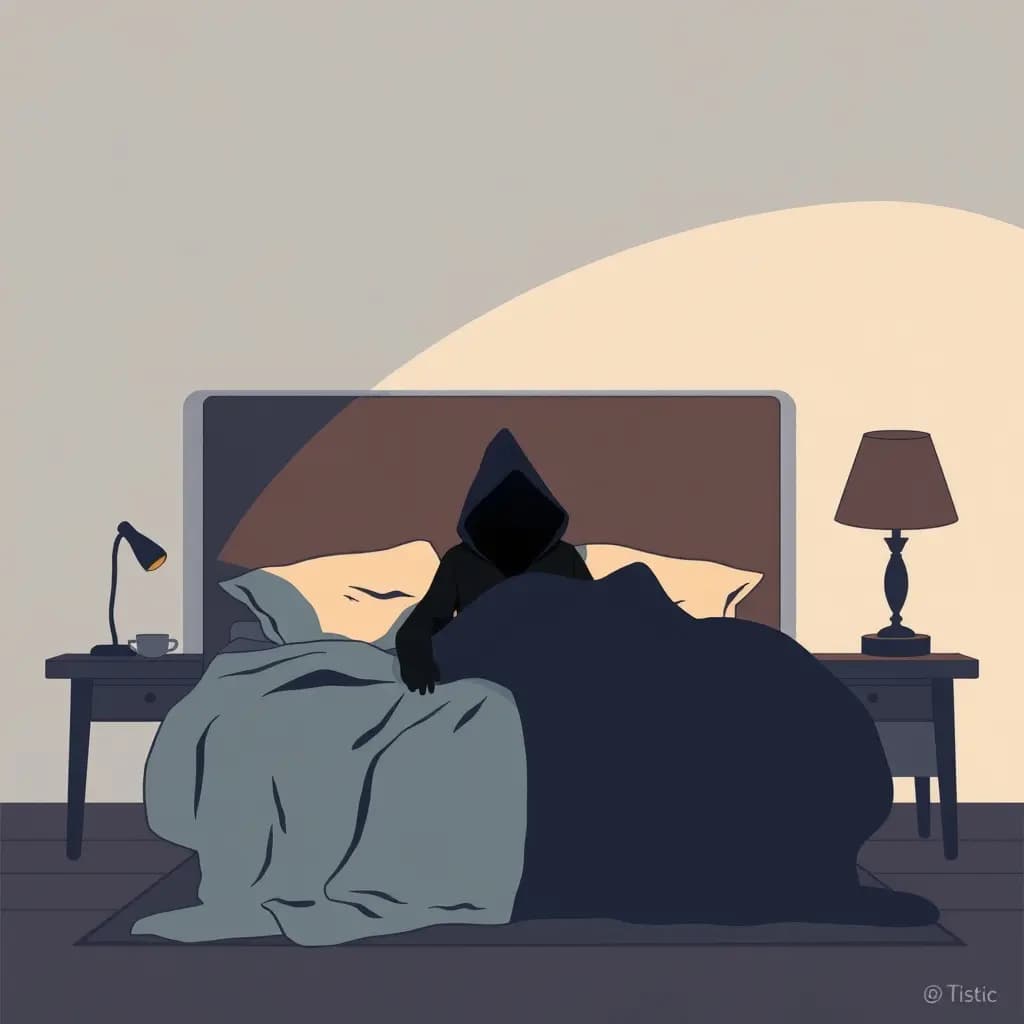 Dream illustration: Shadow-person under bed