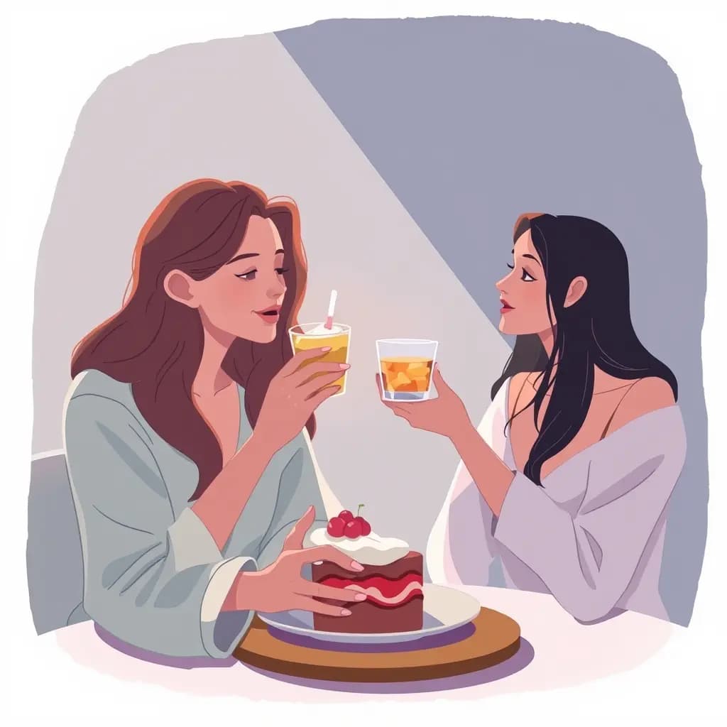 Dream illustration: Sharing dessert with stranger