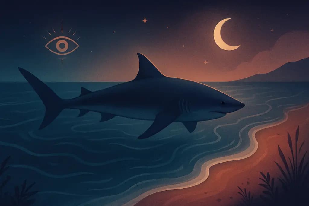 Dream illustration: Shark circling near shore