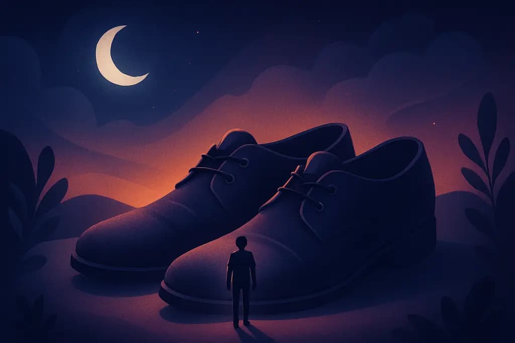 Dream illustration: Shoes that are too big