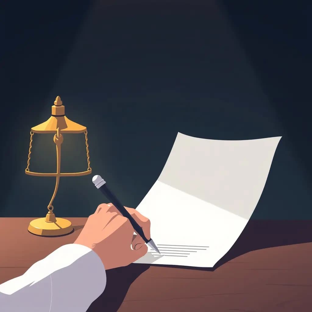 Dream illustration: Signing papers in blank