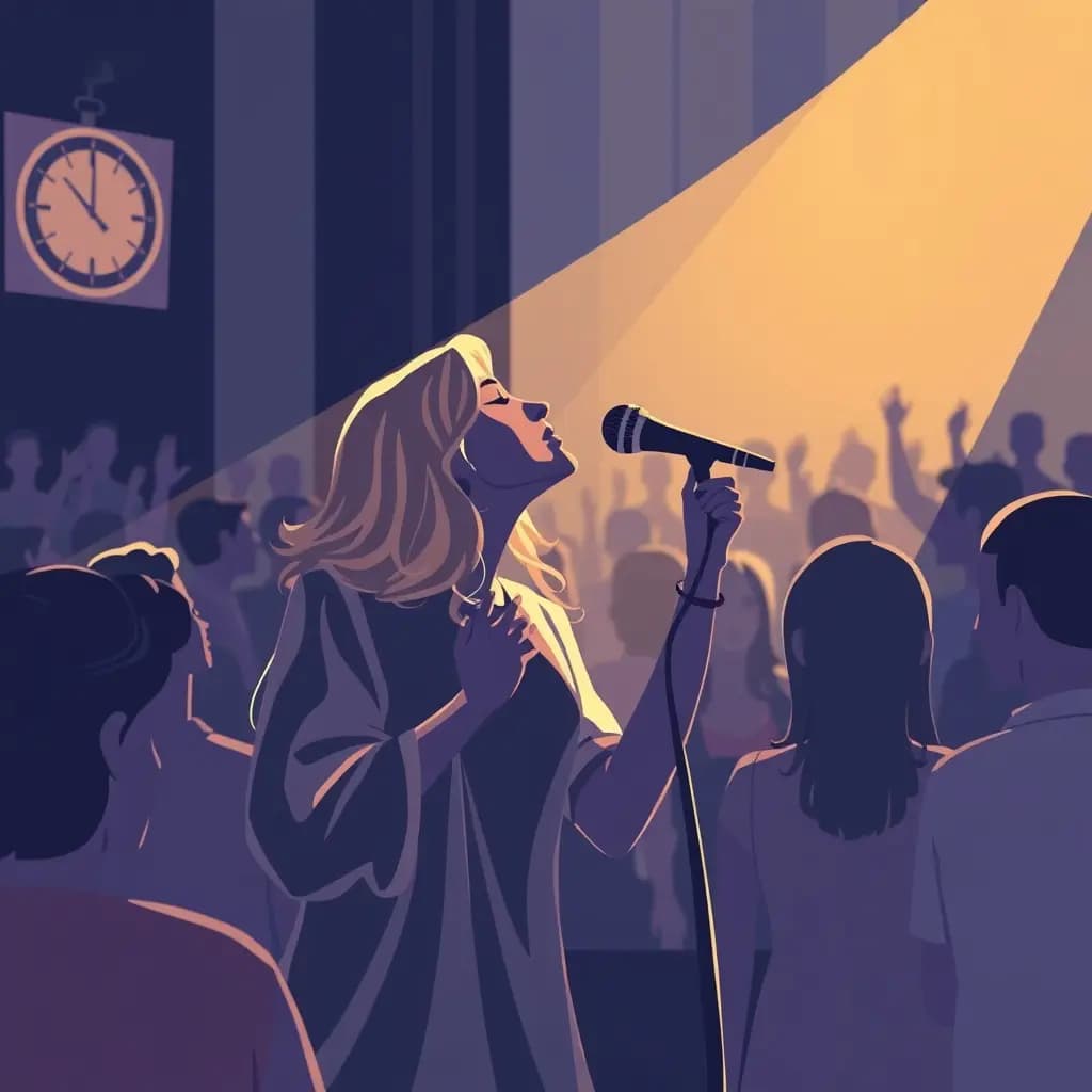 Dream illustration: Singing in public