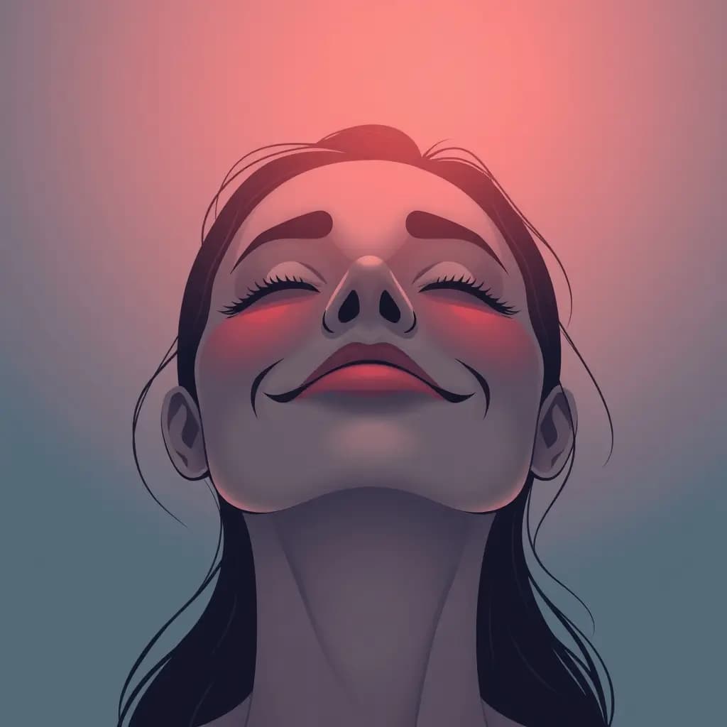 Dream illustration: Smile stuck on face