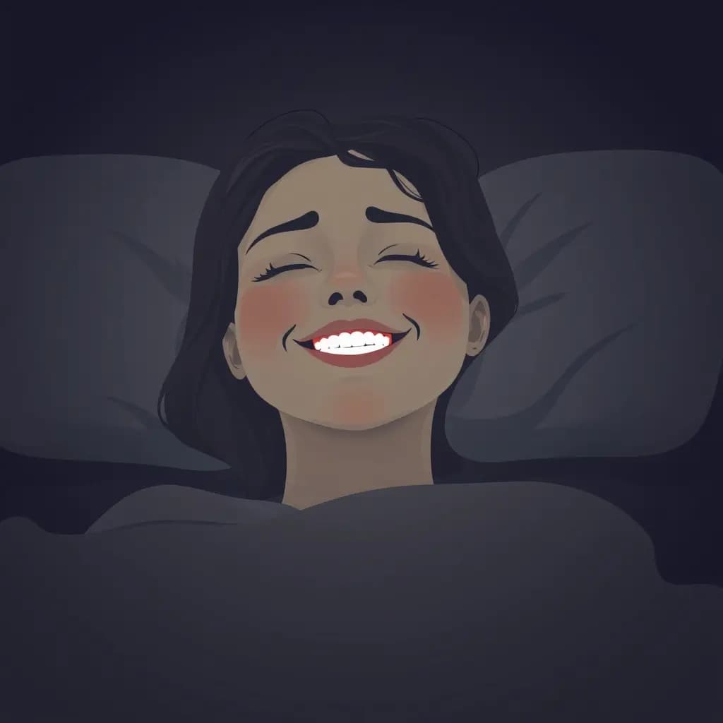 Dream illustration: Smiling but no sound comes out