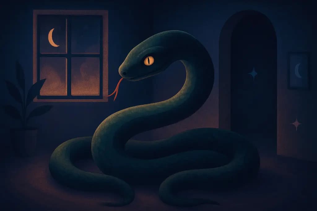 Dream illustration: Snake in the house