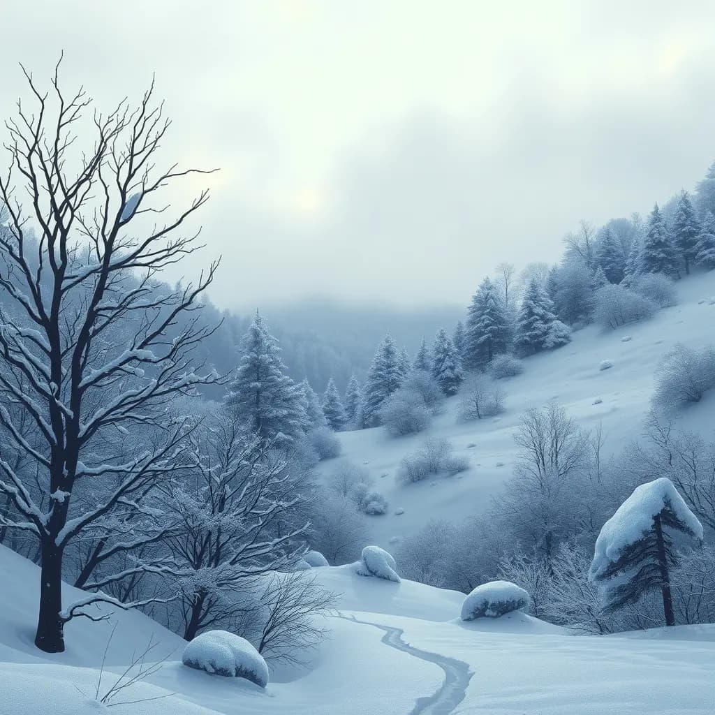 Dream illustration: Snow-covered landscape