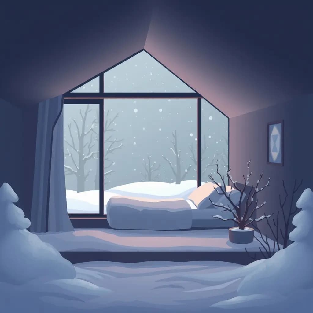 Dream illustration: Snow Inside House