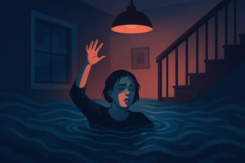 Dream illustration: someone drowning in my house dream meaning