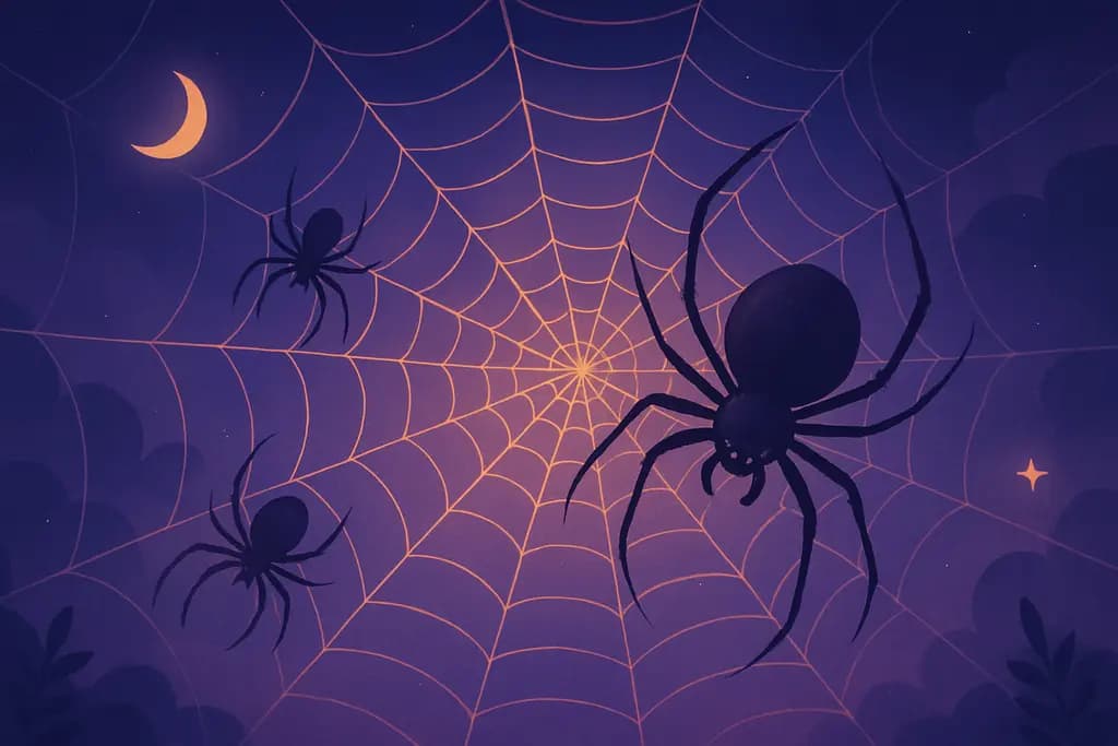 Dream illustration: Spiders weaving a large web