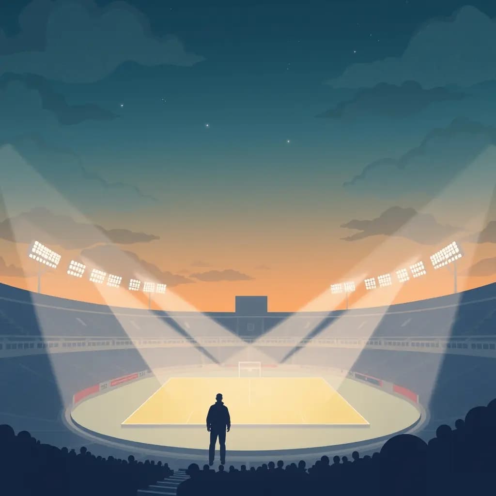 Dream illustration: Stadium lights going out during warm-ups