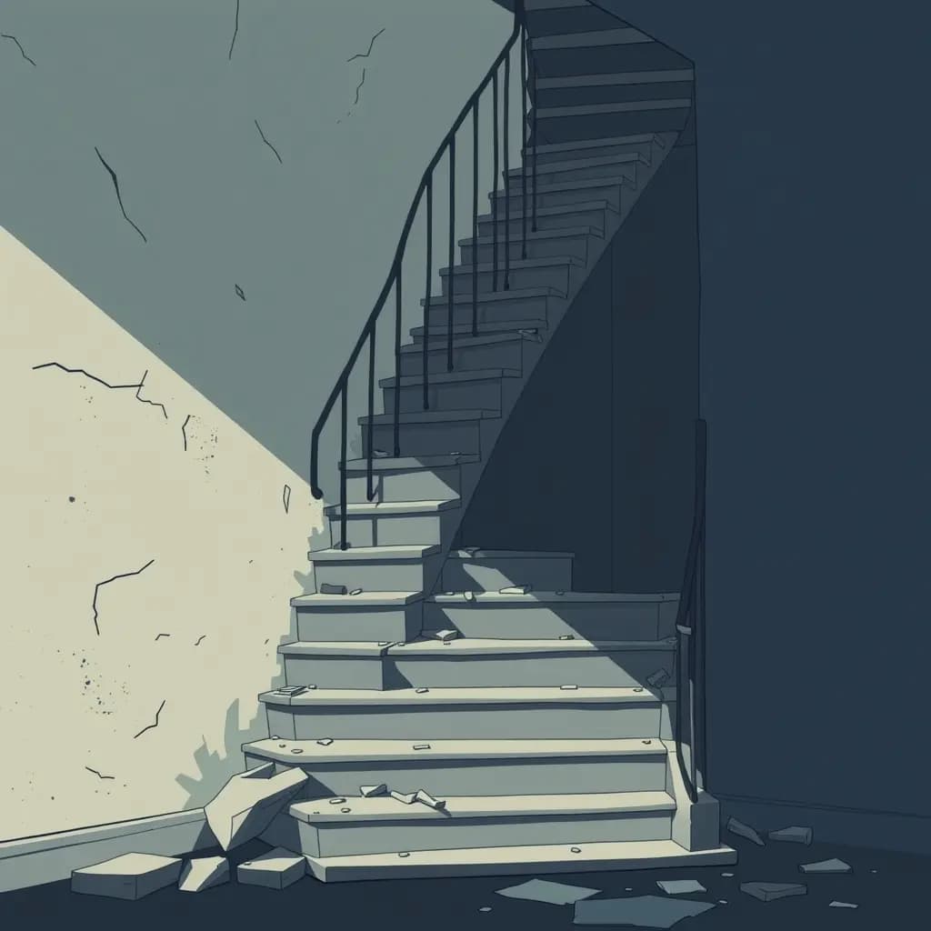 Dream illustration: Staircase collapsing