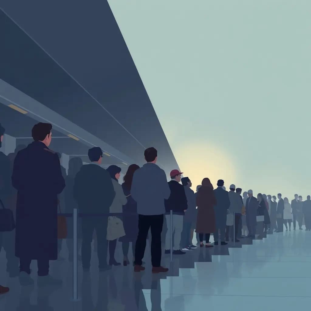 Dream illustration: Standing in a never-ending queue