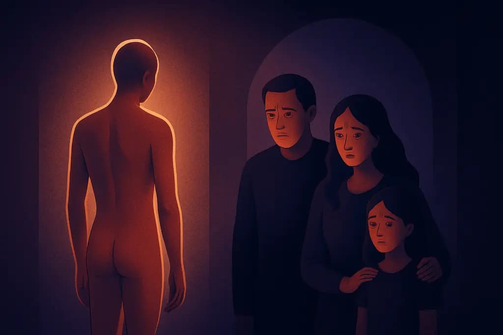 Dream illustration: standing naked in public in front of family