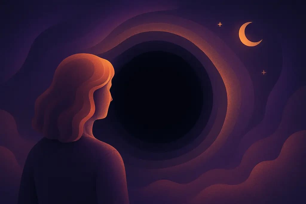 Dream illustration: staring into a black void chasing me