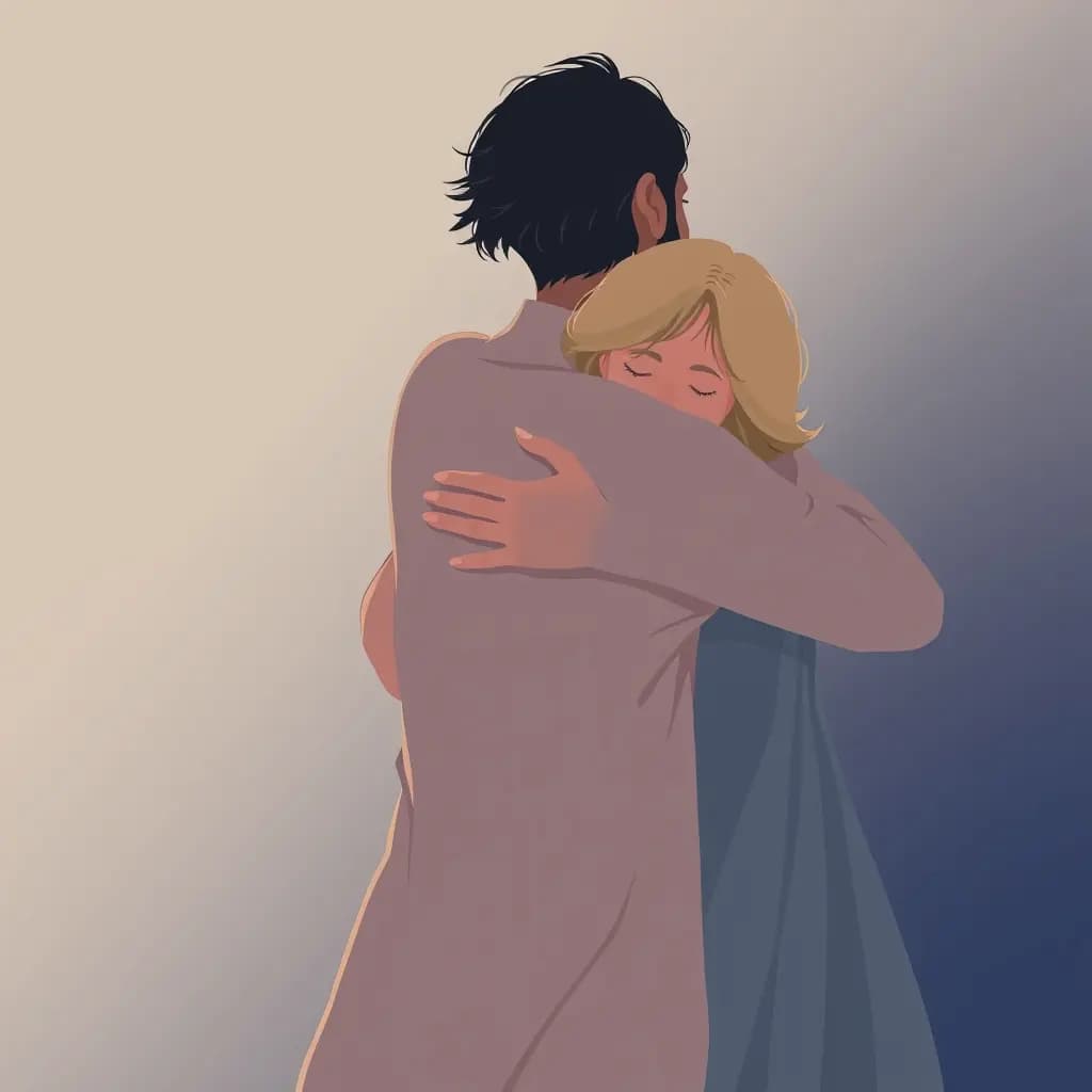Dream illustration: Stranger embraces you