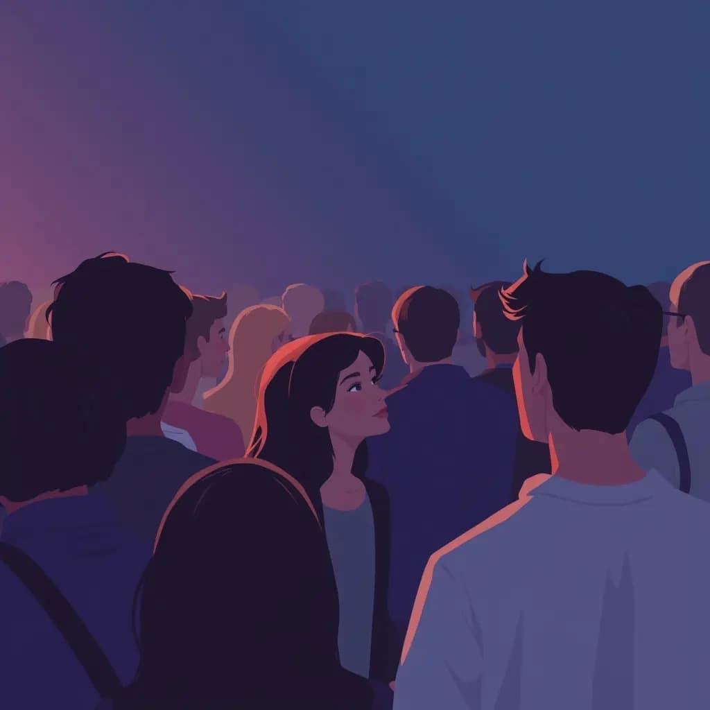 Dream illustration: Stranger in a crowd