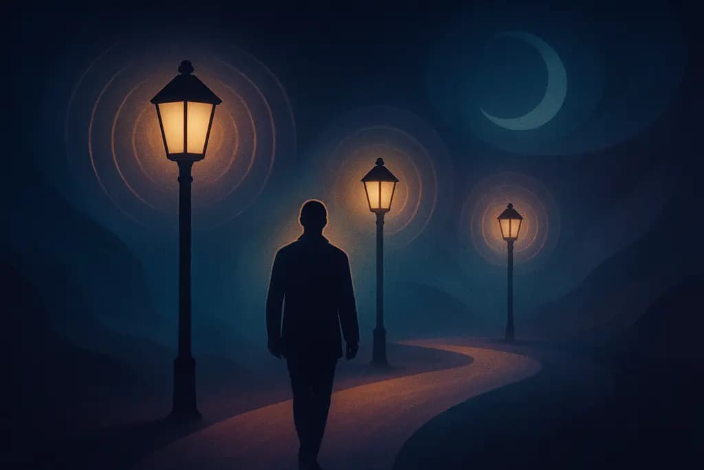 Dream illustration: Streetlights Following You