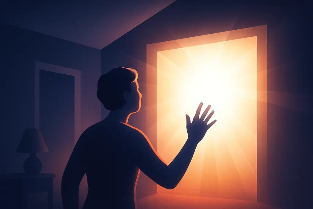Dream illustration: sudden blinding white light in house dream meaning
