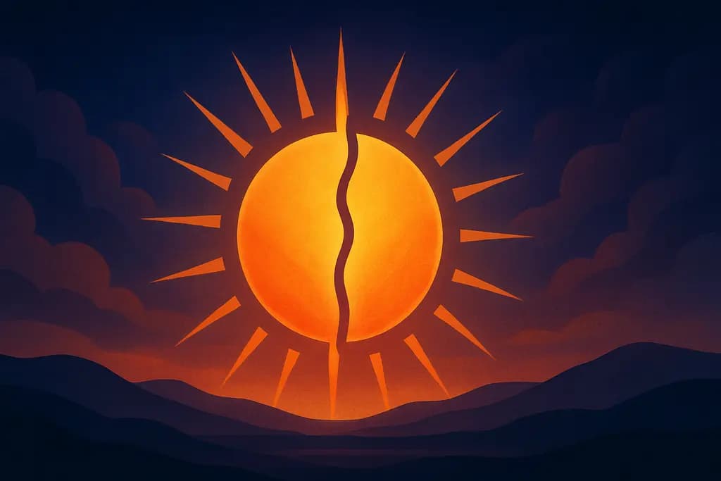 Dream illustration: Sun splitting into two