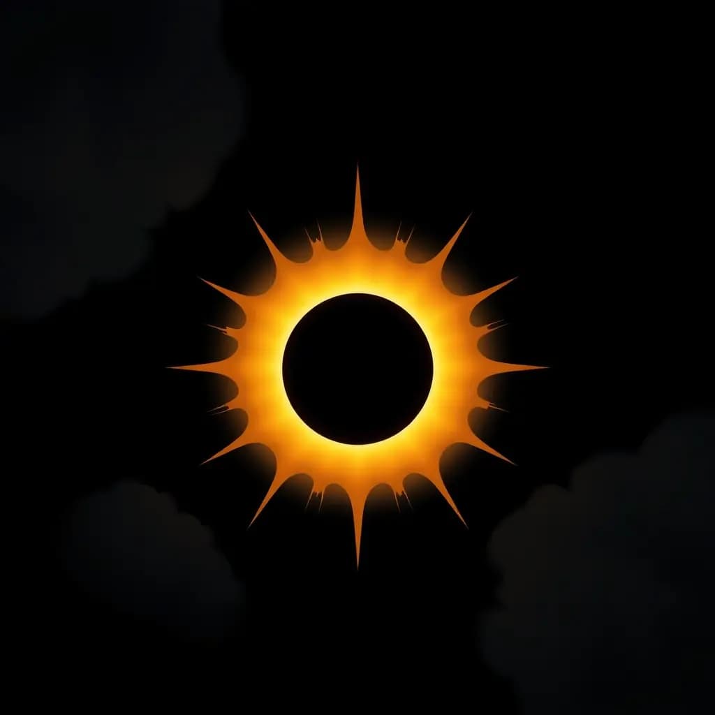 Dream illustration: Sun turning black (eclipse-like)