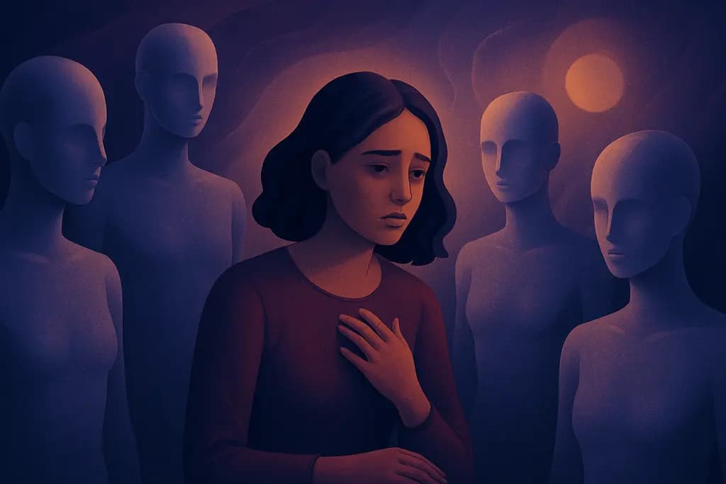Dream illustration: Surrounded by mannequins