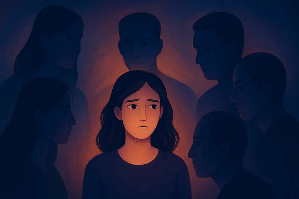 Dream illustration: Surrounded by Strangers Who Stare