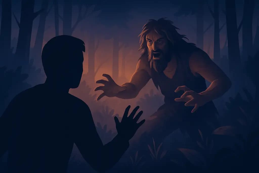 Dream illustration: survival in the wilderness attacking me