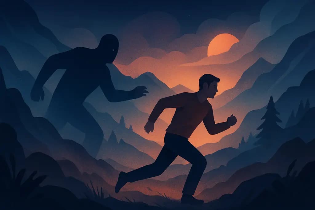 Dream illustration: survival in the wilderness chasing me