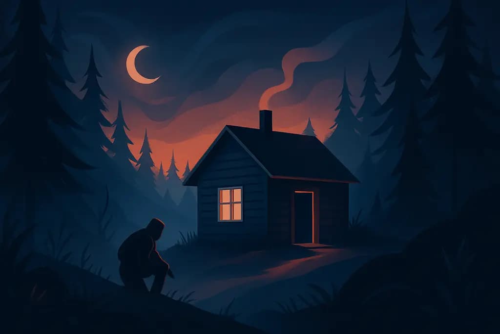 Dream illustration: survival in the wilderness in a house