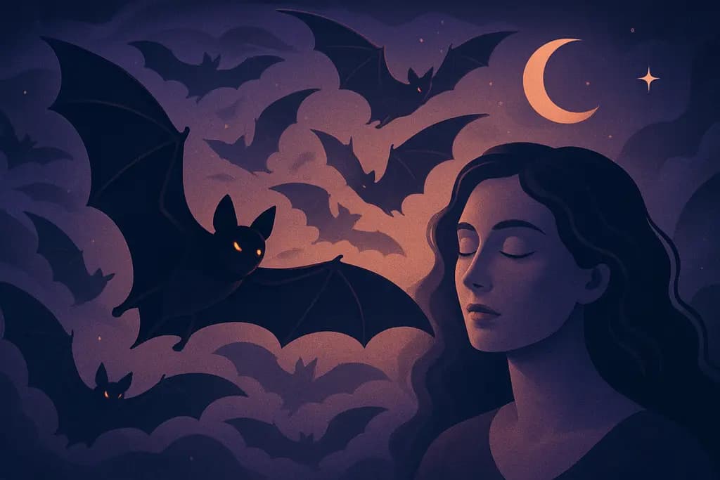 Dream illustration: Swarm of bats dream