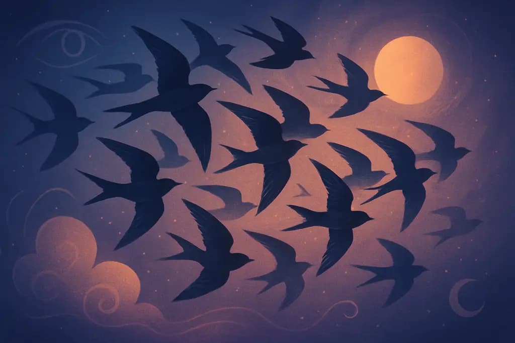 Dream illustration: Swarm of birds