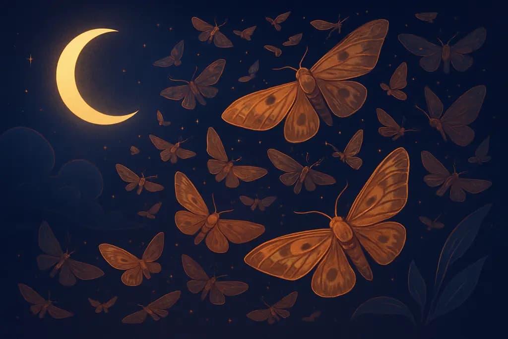Dream illustration: Swarms of moths