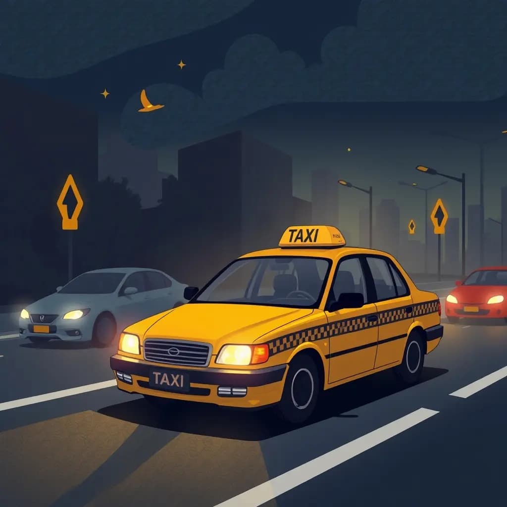 Dream illustration: Taxi taking wrong route