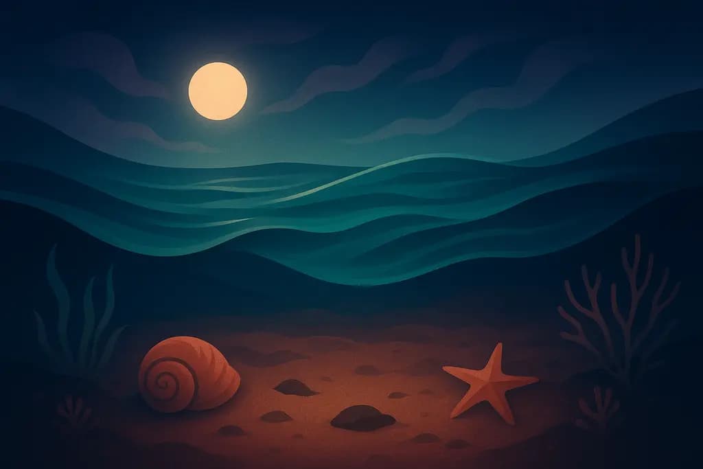 Dream illustration: The ocean floor exposed as the sea recedes