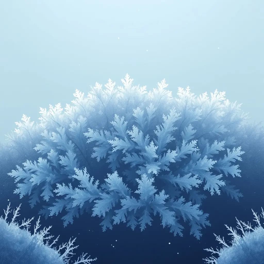 Dream illustration: Thick winter frost covering everything