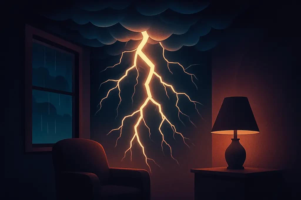 Dream illustration: Thunderstorm indoors