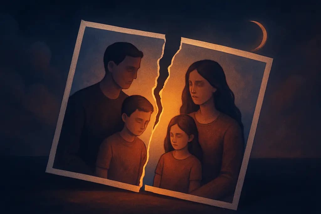 Dream illustration: Torn family photograph